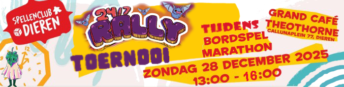 Marathon 28 december bij Spellenclub Dieren met een toernooi van 24/7 Rally